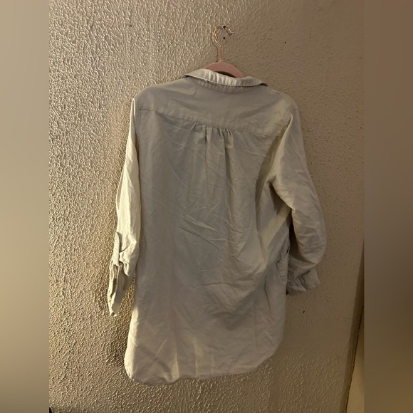 For Cynthia Linen Cotton Women’s Button Down 3/4 Sleeve Size L Boho Indie Tunic - Picture 11 of 15